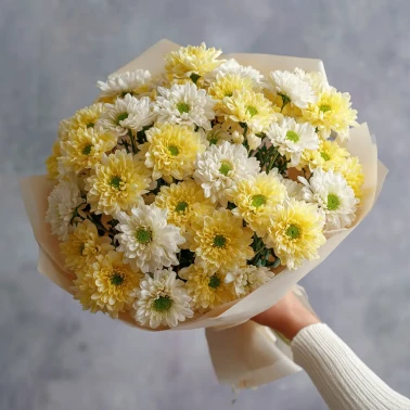 Монобукет из хризантем «Подарок сентября»
