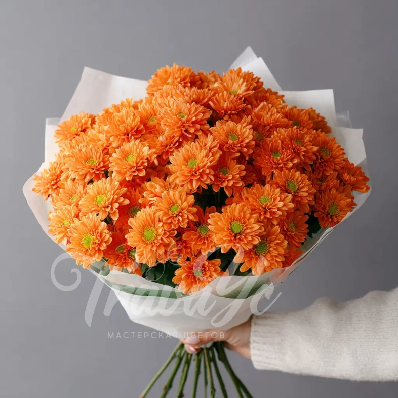 Монобукет из хризантем &laquo;Осенний привет&raquo;