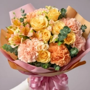 Букет с гвоздиками &laquo;Солнечный закат&raquo; 0