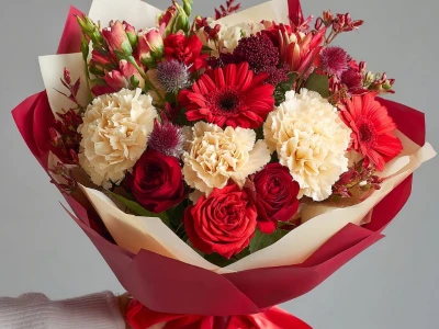 Букет с гвоздиками «Теплые объятия»