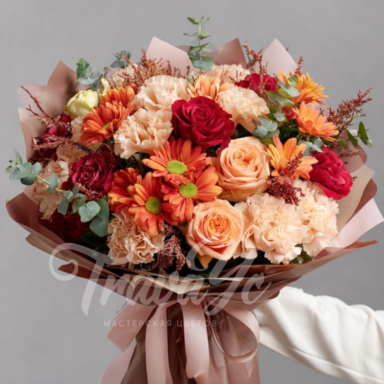 Букет с хризантемами &laquo;Листопад эмоций&raquo;