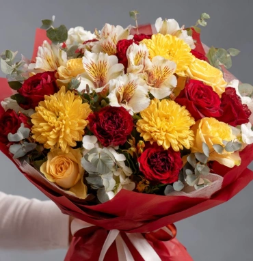 Букет с хризантемами «Ранняя осень»