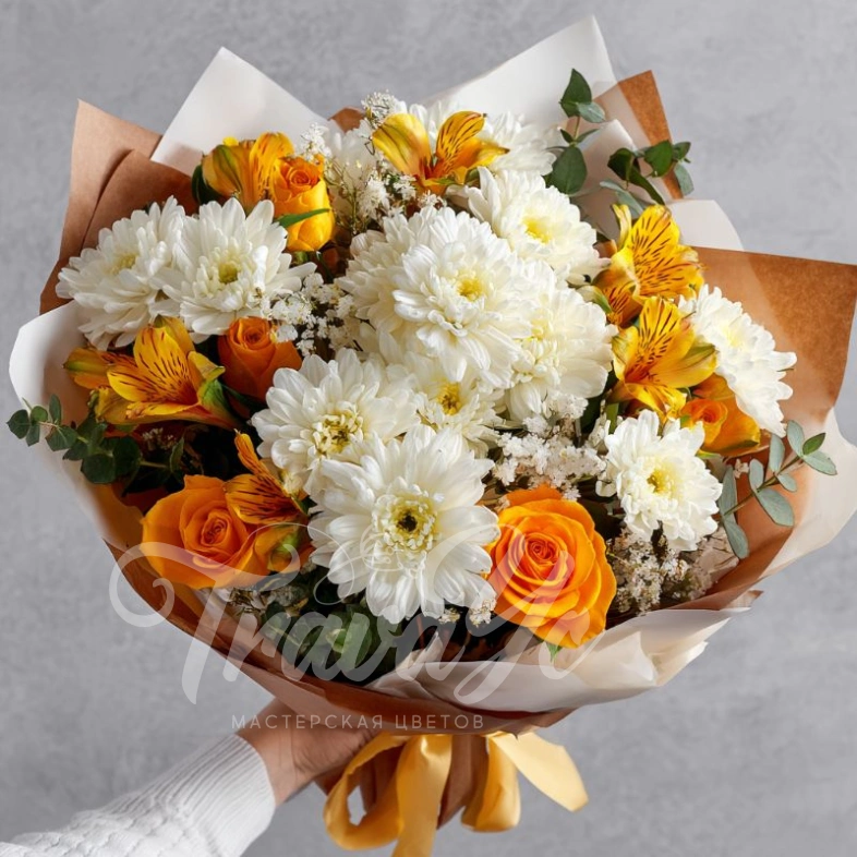 Букет с хризантемами &laquo;Симфония сентября&raquo;