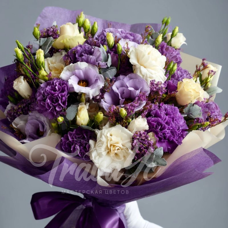 Букет с эустомами &laquo;Сиреневый шепот&raquo;