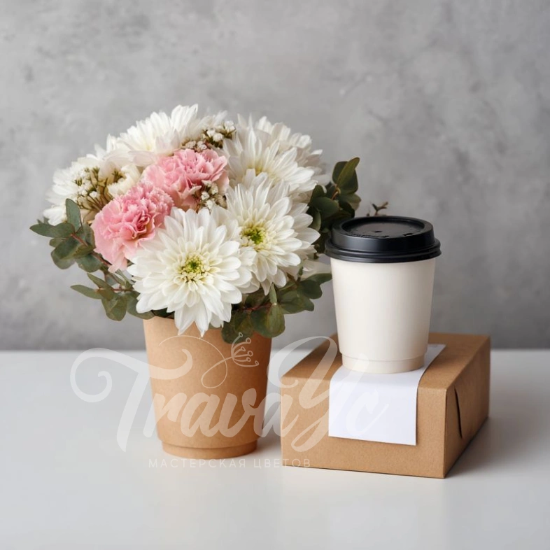 Подарочный набор с кофе &laquo;Цветочный латте&raquo;