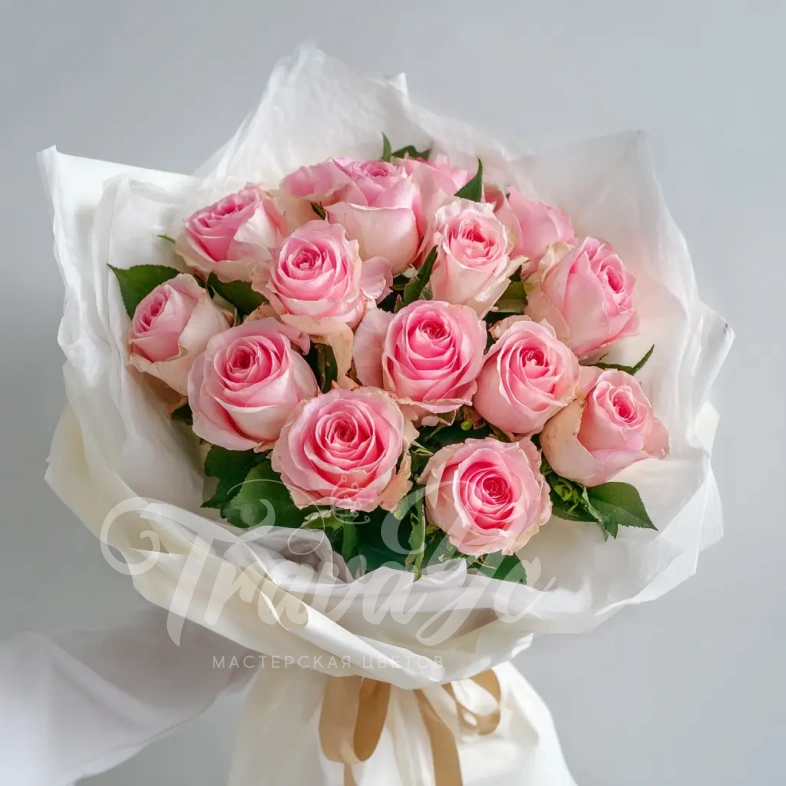 15 розовых эквадорских роз
